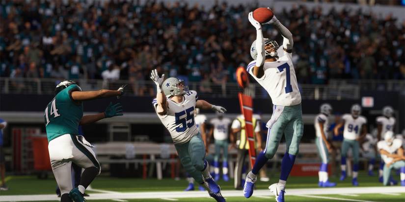 image of an interception in madden nfl 23.