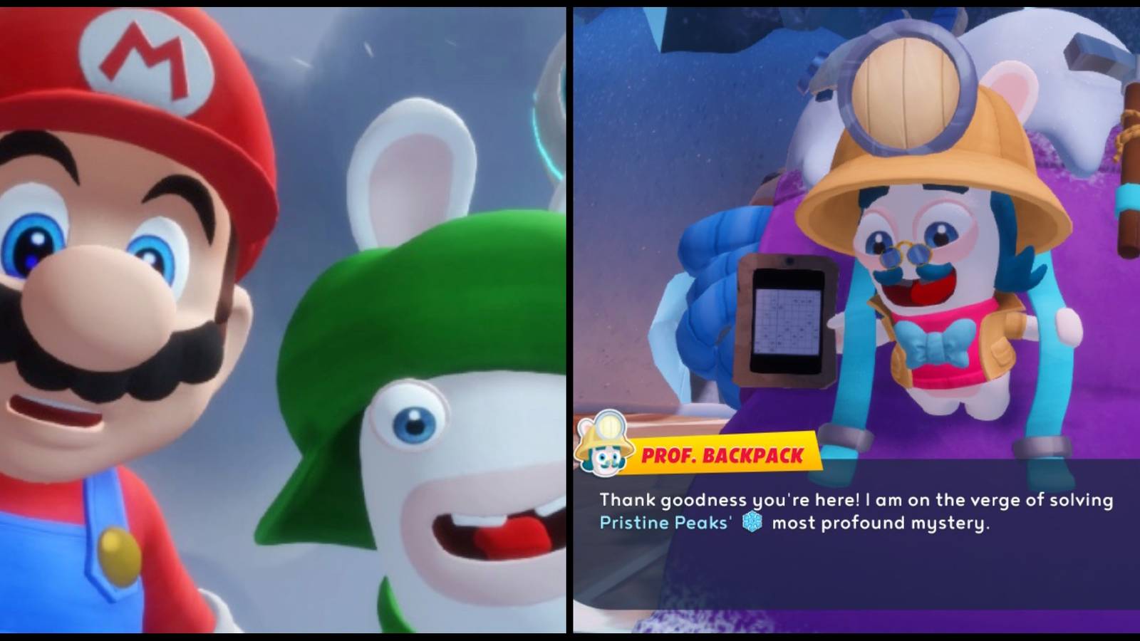 mario rabbids sparks of hope pristine peaks prof backpack