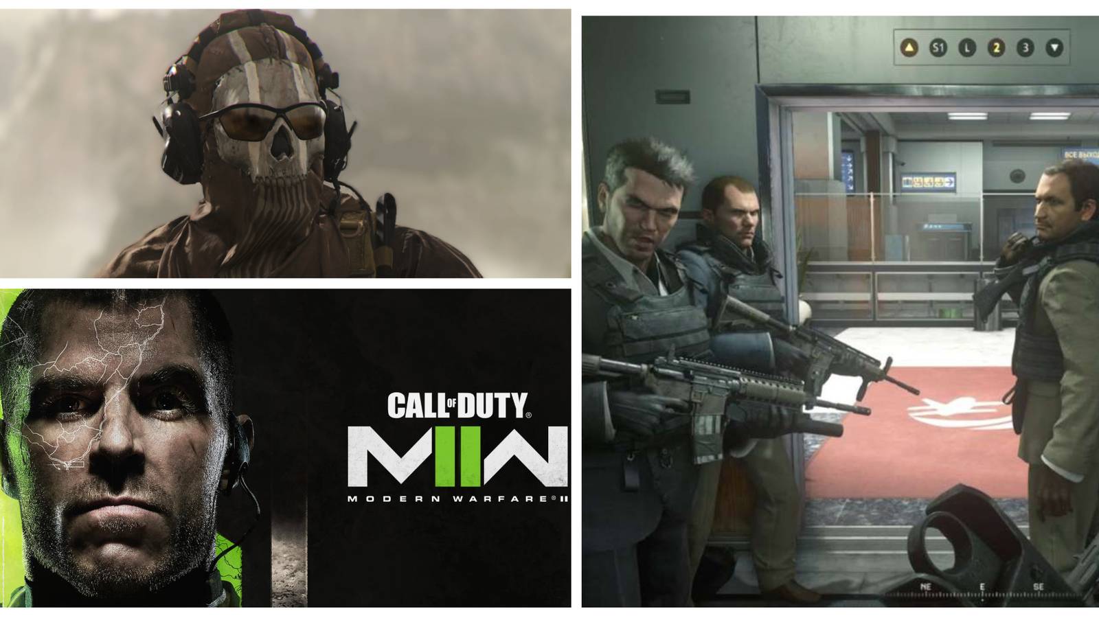 modern warfare 2 soap poster, ghost classic mask, no russian mission