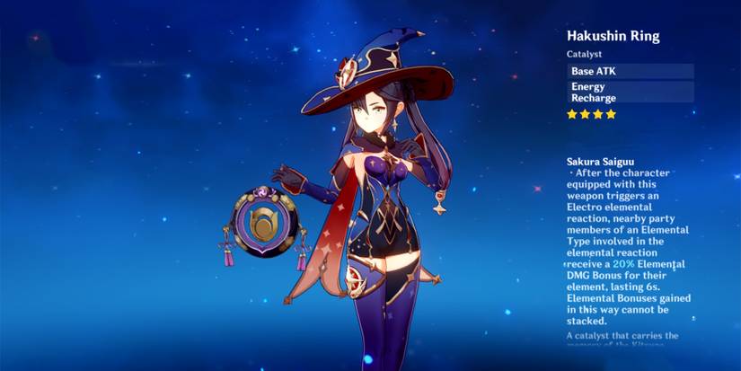 mona holding hakushin ring in genshin impact