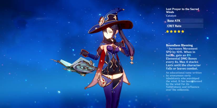 mona holding lost prayer to the sacred winds in genshin impact