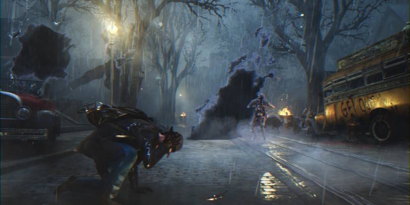 Reed battles against dark shadows in the rain