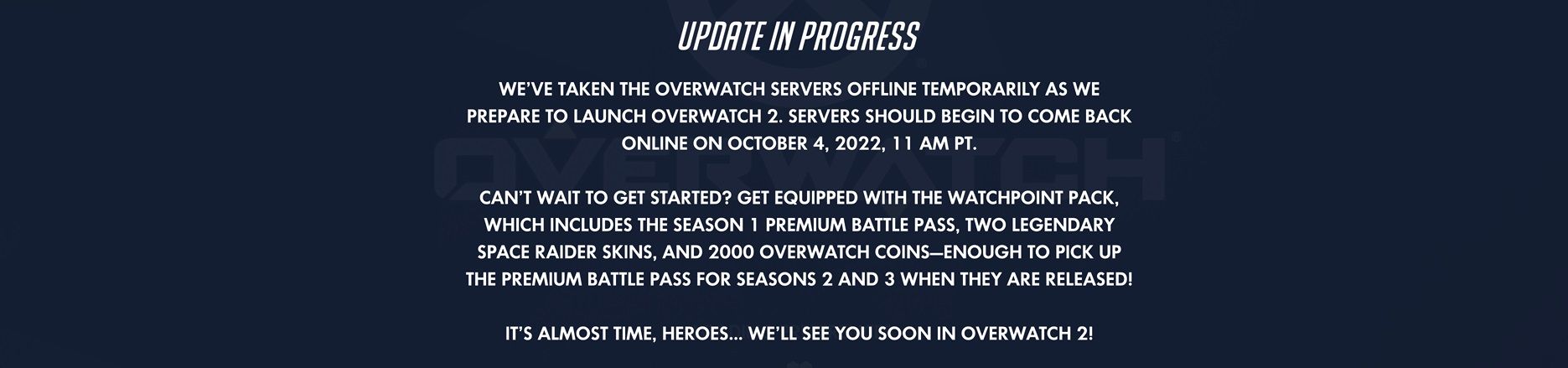 overwatch 1 servers down