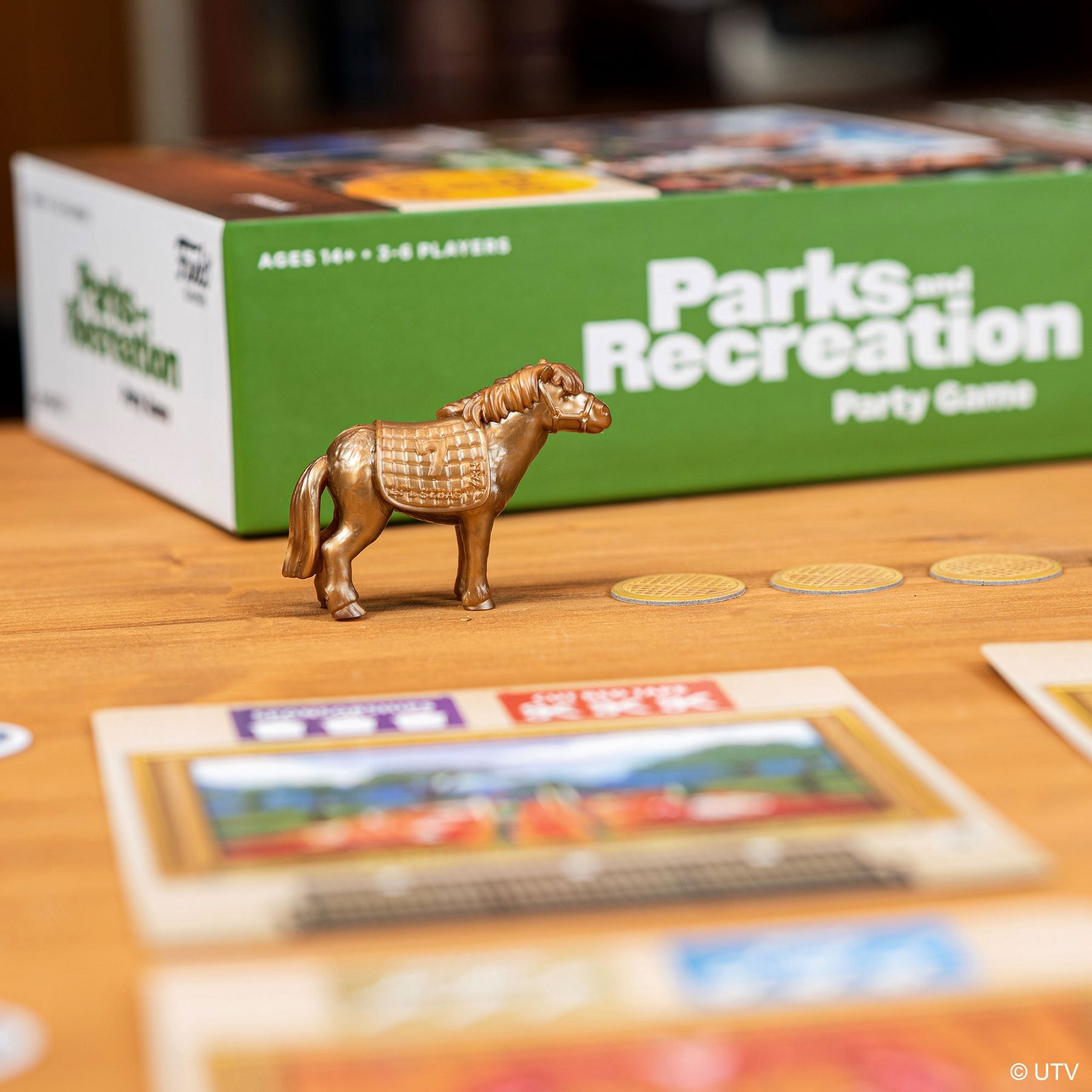parks and recreation party game lil sebastian figure