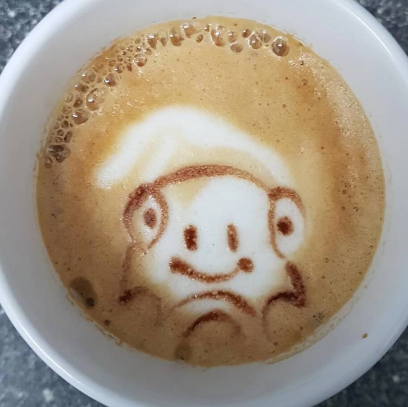 pokemon scarlet and violet bellibot coffee latte foam art