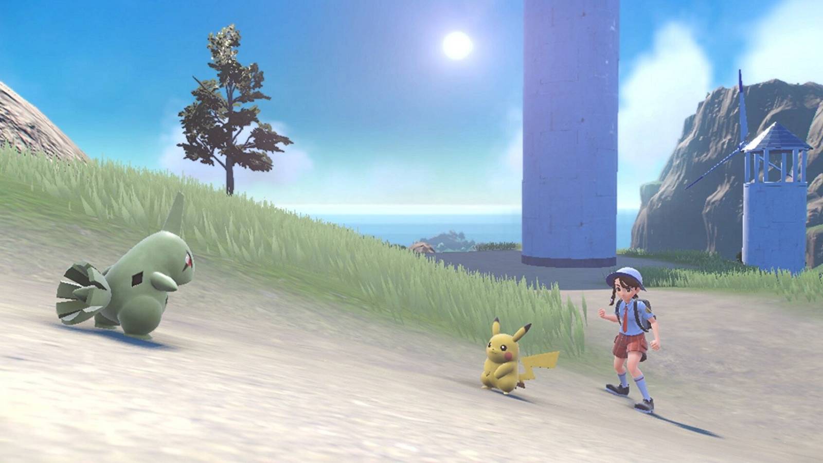 pokemon scarlet and violet larvitar versus pikachu