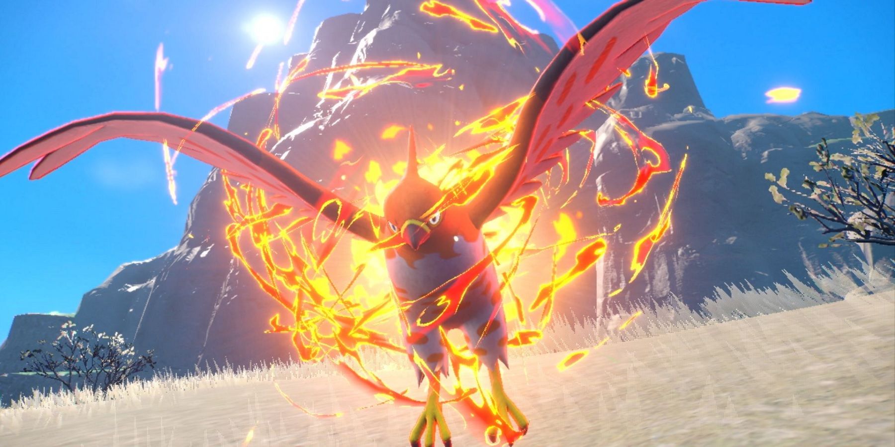 Pokemon Scarlet And Violet Talonflame using Fire-type attack