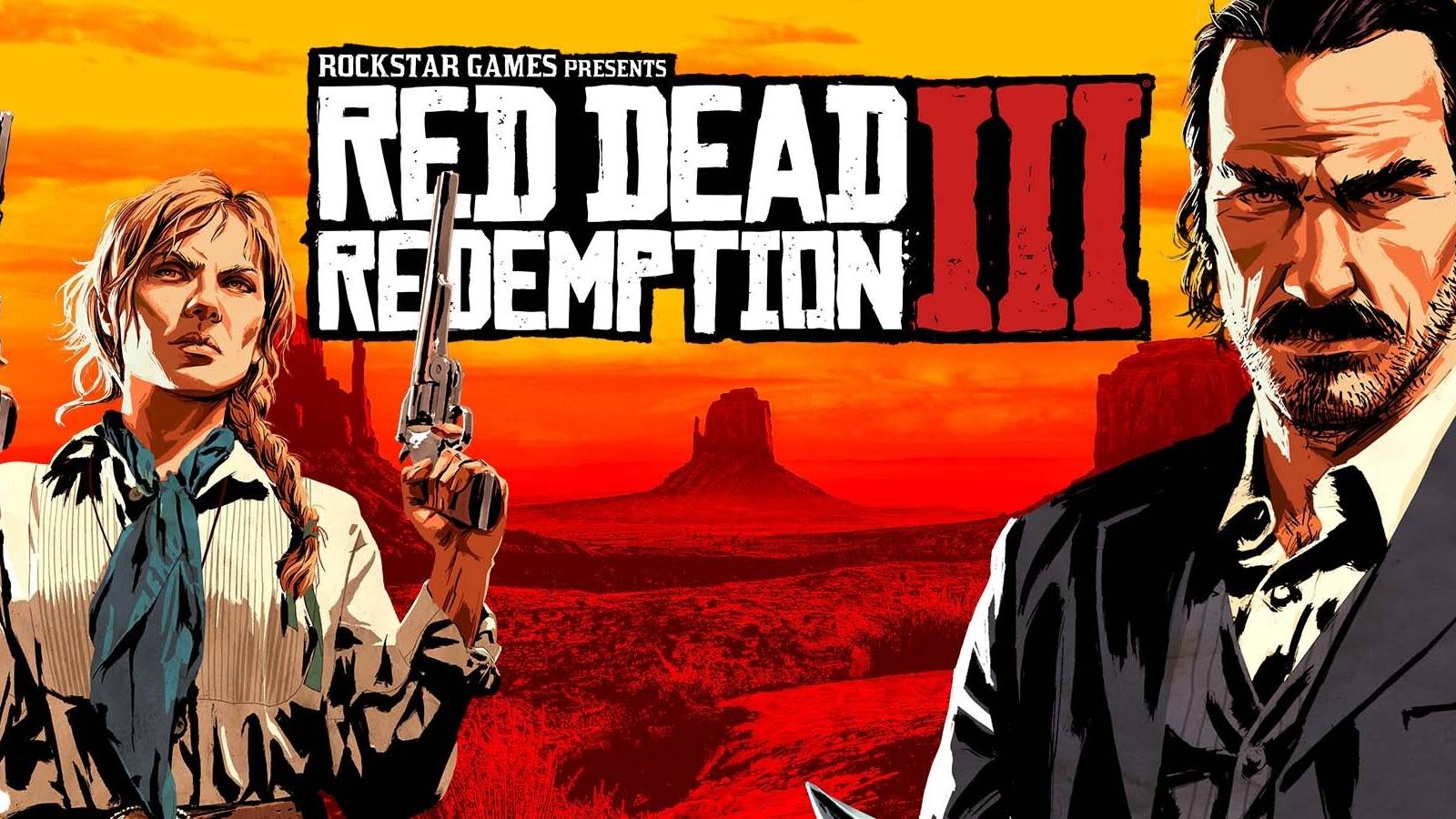 red dead redemption 3 logo with sadie and dutch