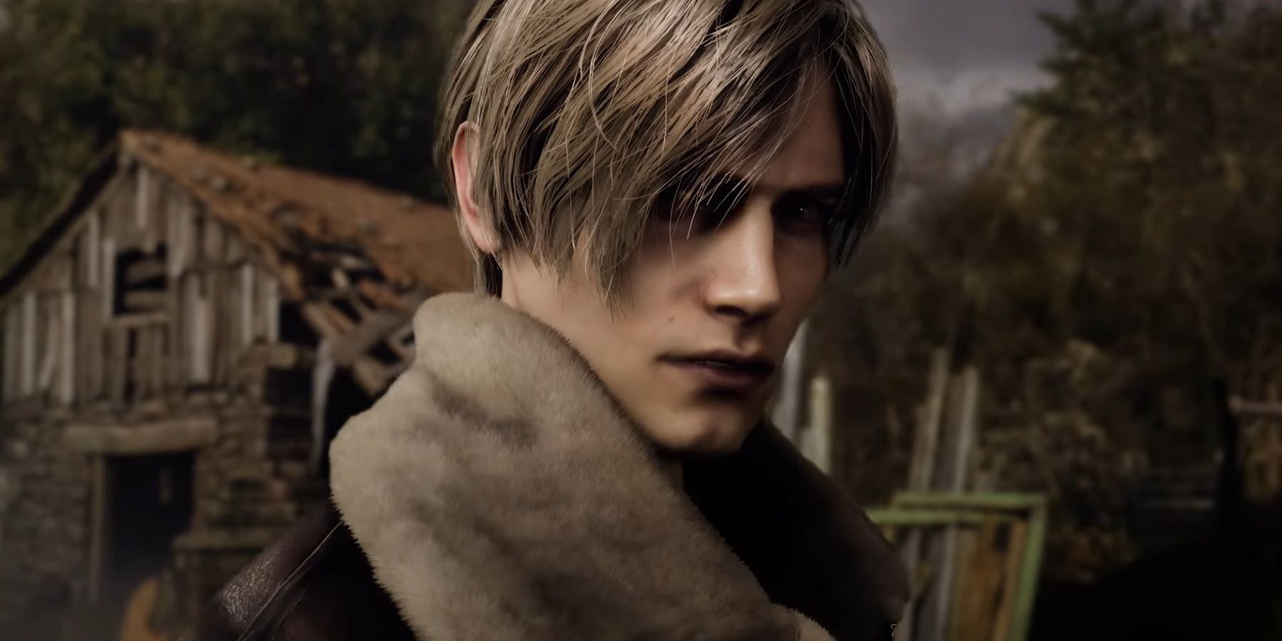 Image from Resident Evil 4 Remake showing a close-up of Leon Kennedy.