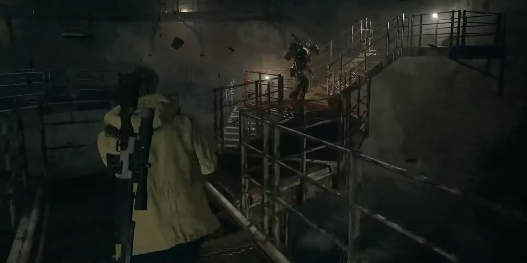 resident evil 8 ethan running towards an enemy 