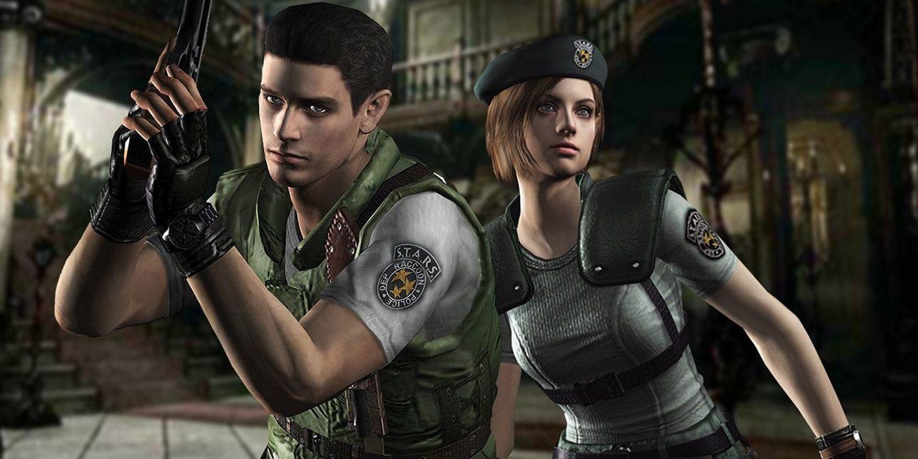Image from Resident Evil HD showing Chris and Jill front and center.