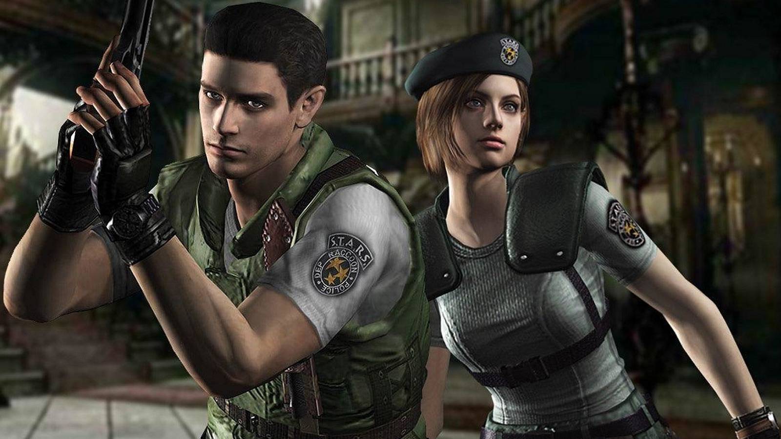 Image from Resident Evil HD showing Chris and Jill front and center.