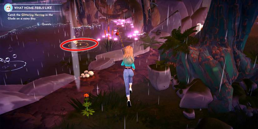 sparkling gold fishing spot in disney dreamlight valley