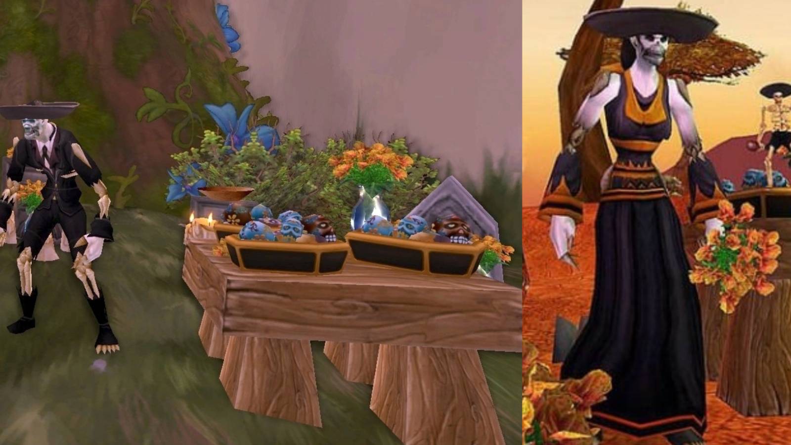 split image how to find catrina stormwind durotar wow clasic day of the dead