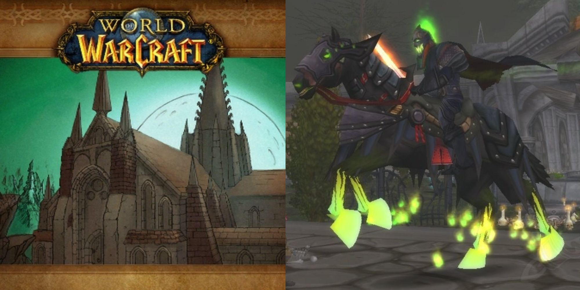 split image scarlet monastery loading screen headless horseman