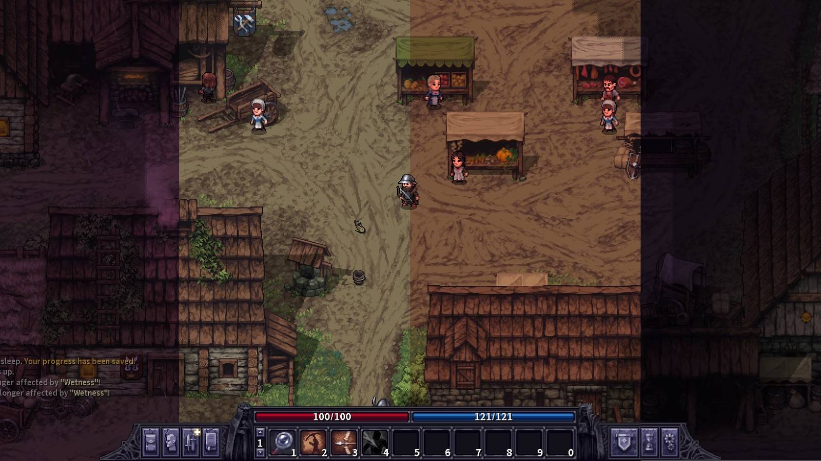 The four phases of time in Stoneshard sliced into four segments