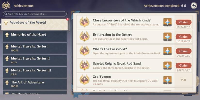 the scarlet reign's great red sand achievement in genshin impact