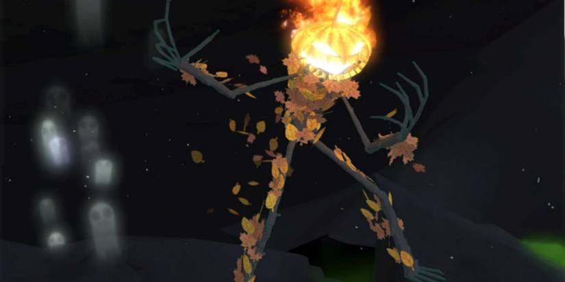 the spectacular pumpkin costume in battle with spooky ghosts