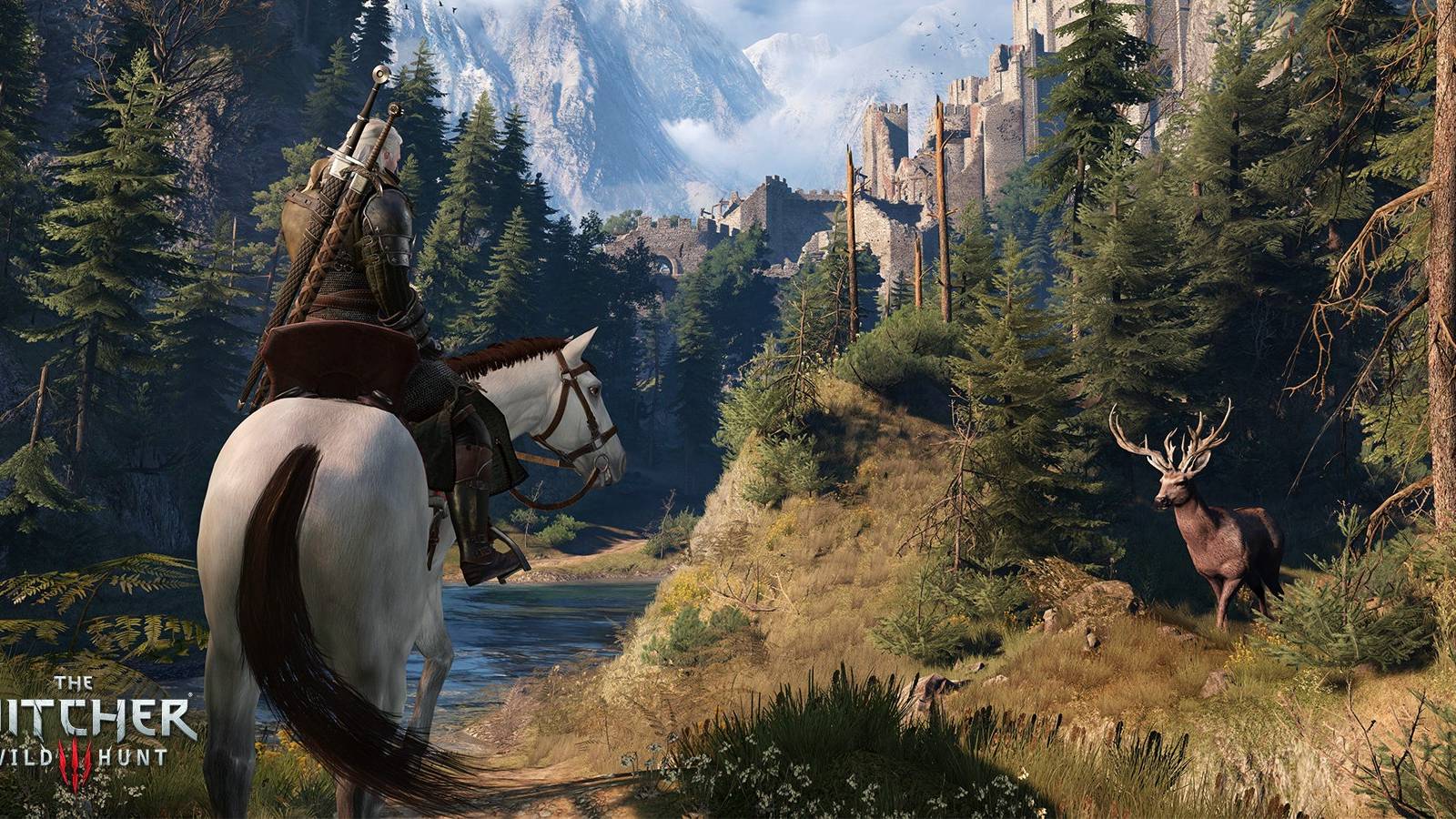the witcher 3 wild hunt geralt roach environment title