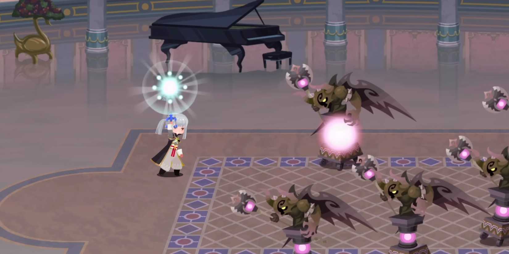 Urd battles the Heartless in Kingdom Hearts: Dark Road