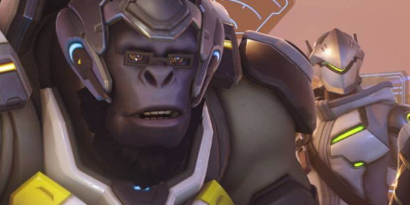 Winston and Genji side-by-side Overwatch cinematic