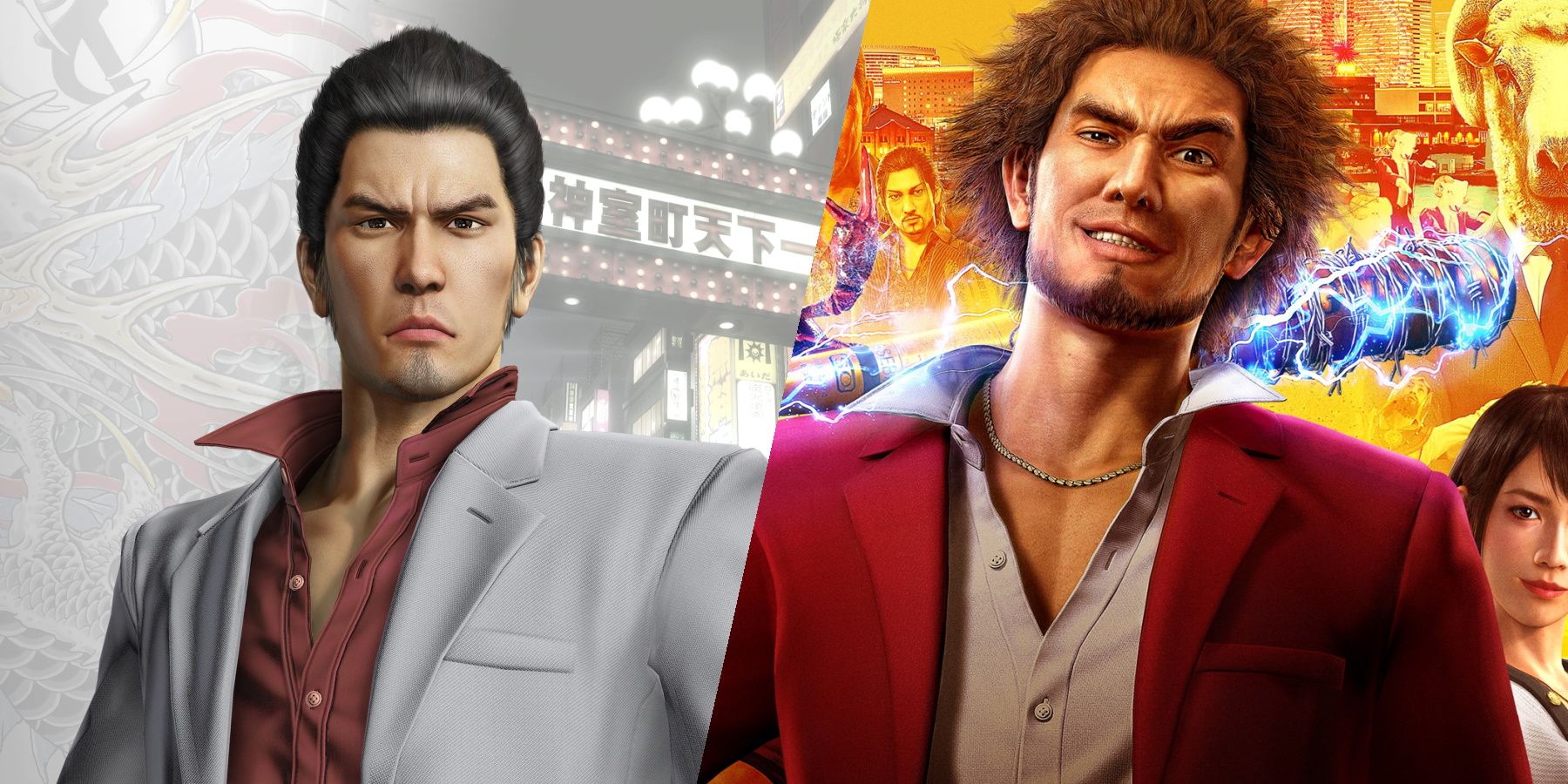 Kiryu Kazuma next to Ichiban Kasuga