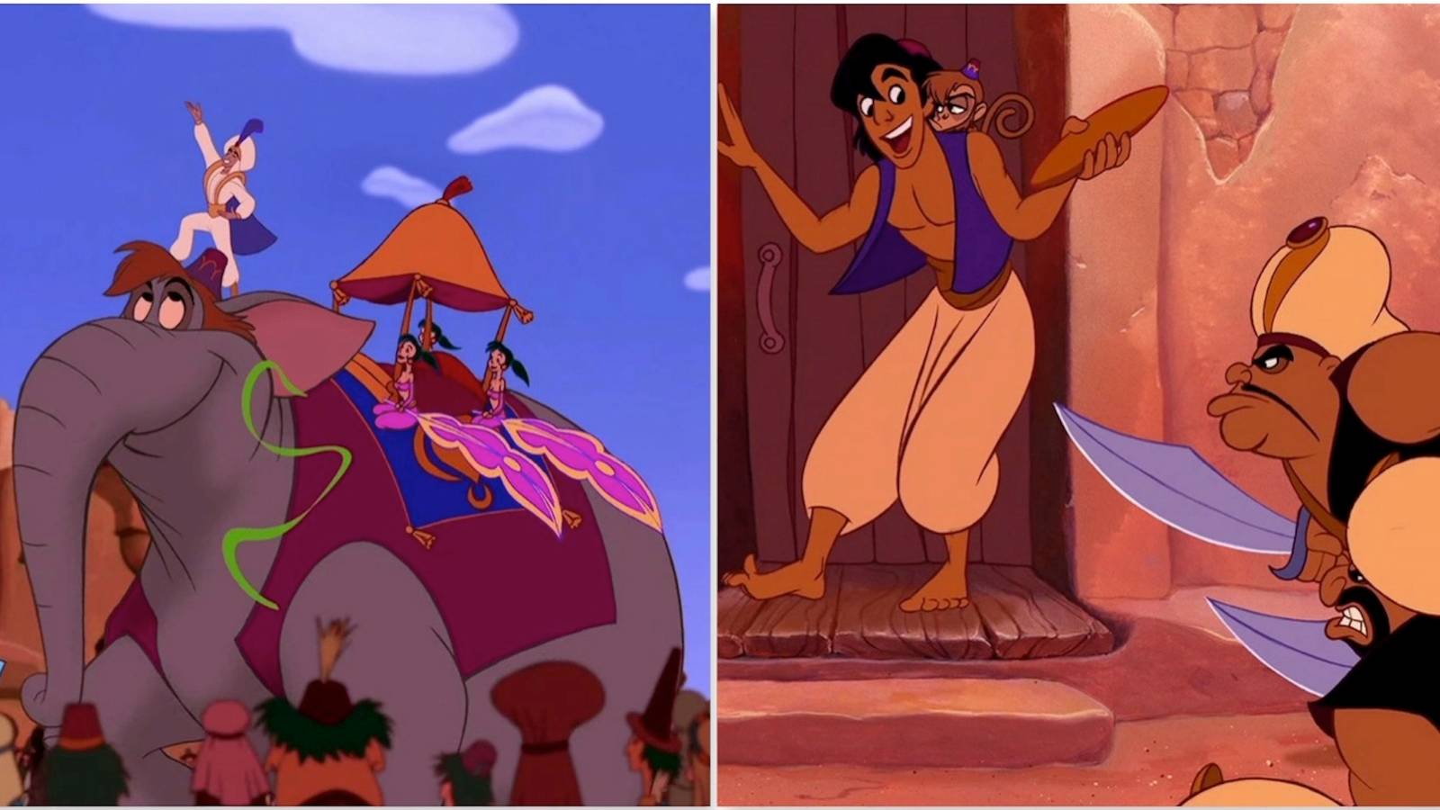 Scenes featuring characters in Aladdin