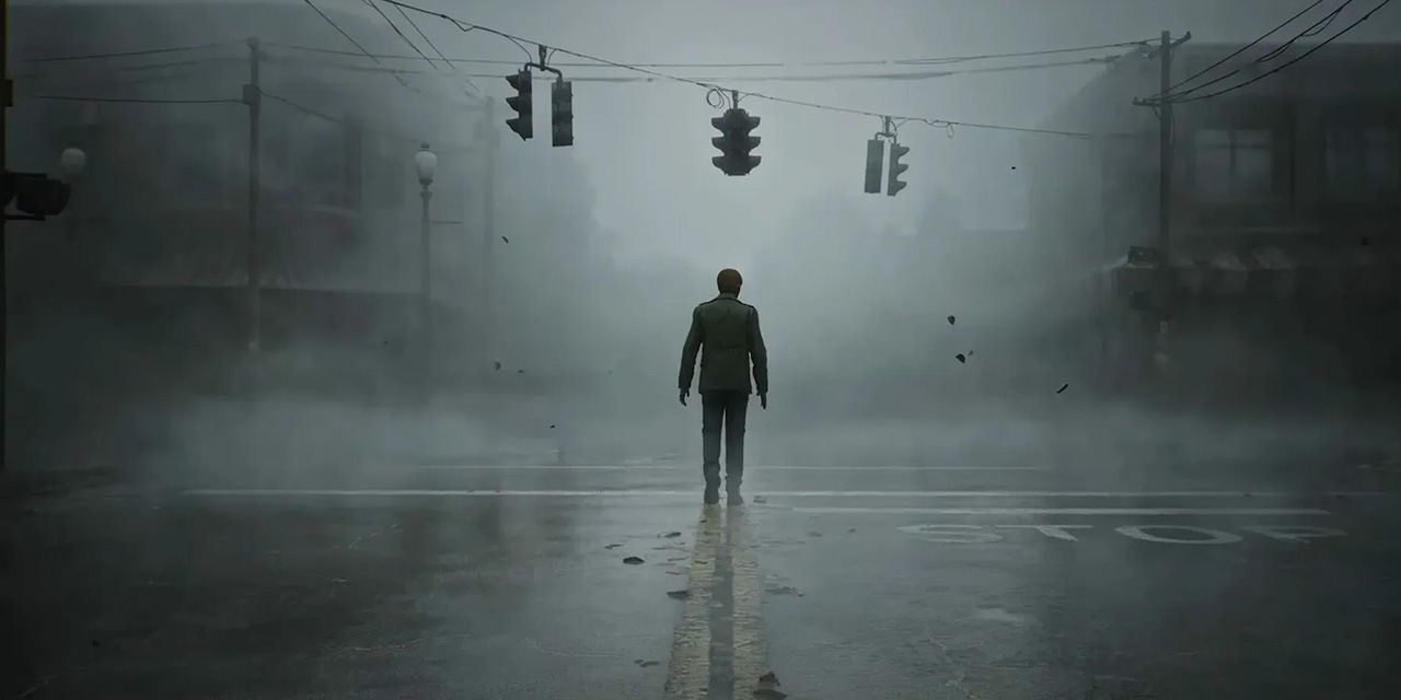 A man standing in the road in the trailer for the Silent Hill 2 Remake