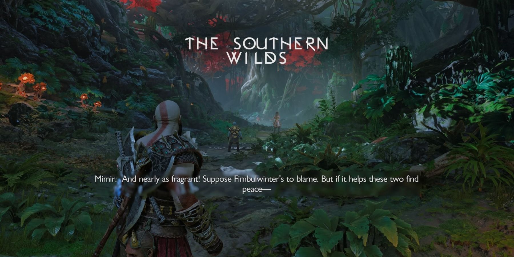 Kratos visits The Southern Wilds in God of War Ragnarok 