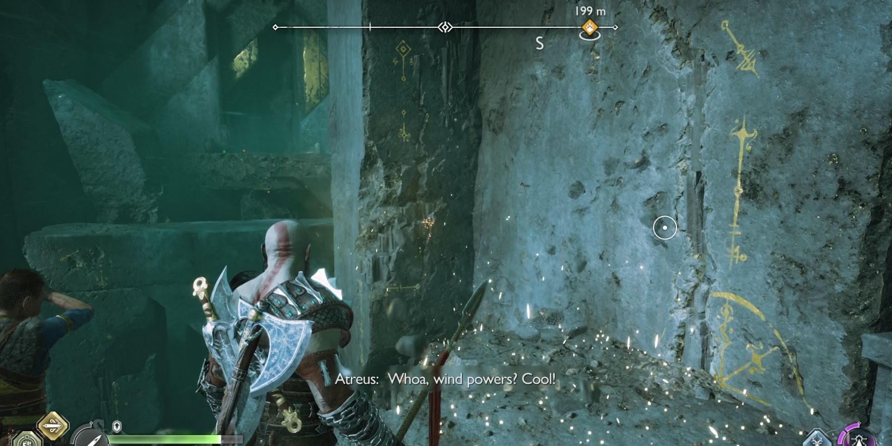 Kratos finds a Wind Spout in God of War Ragnarok