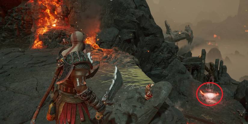 Kratos spots a Red Coffin in God of War Ragnarok