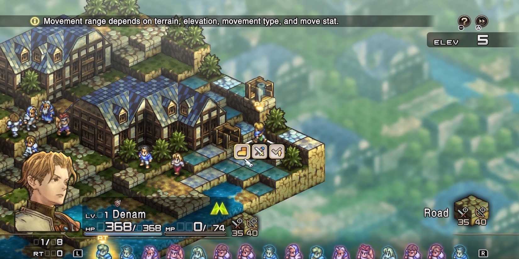 Fighting a battle in Tactics Ogre Reborn