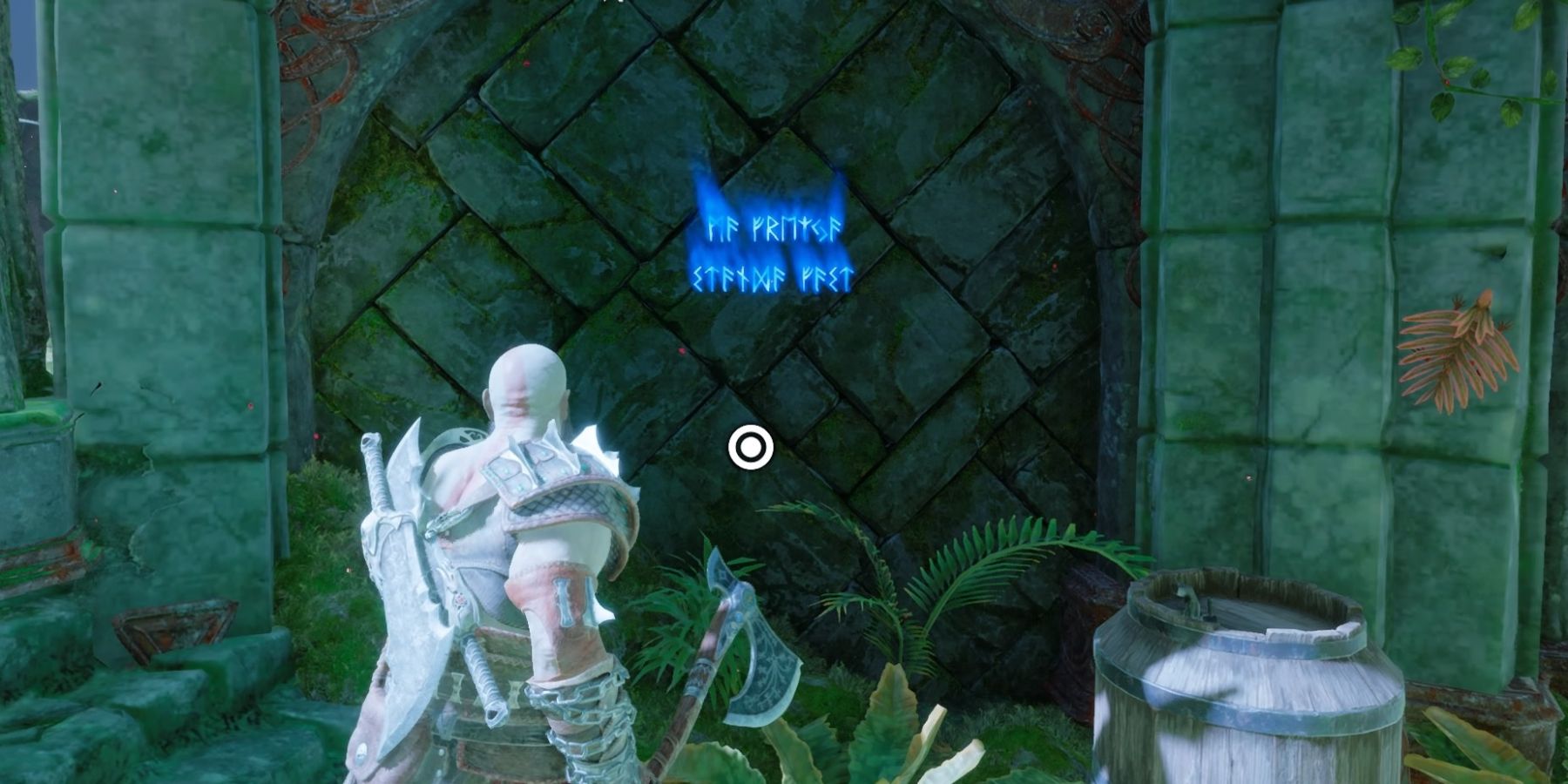 Kratos stares at a Read Rune in God of War Ragnarok