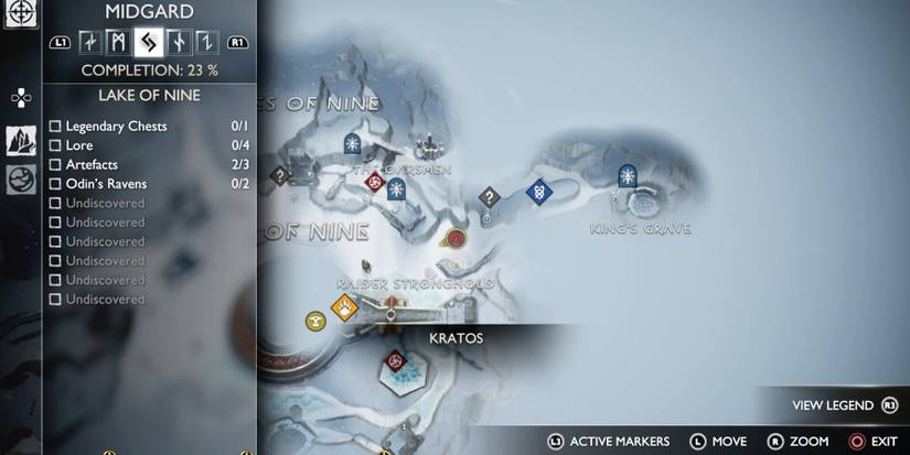 The map of Midgard in God of War Ragnarok