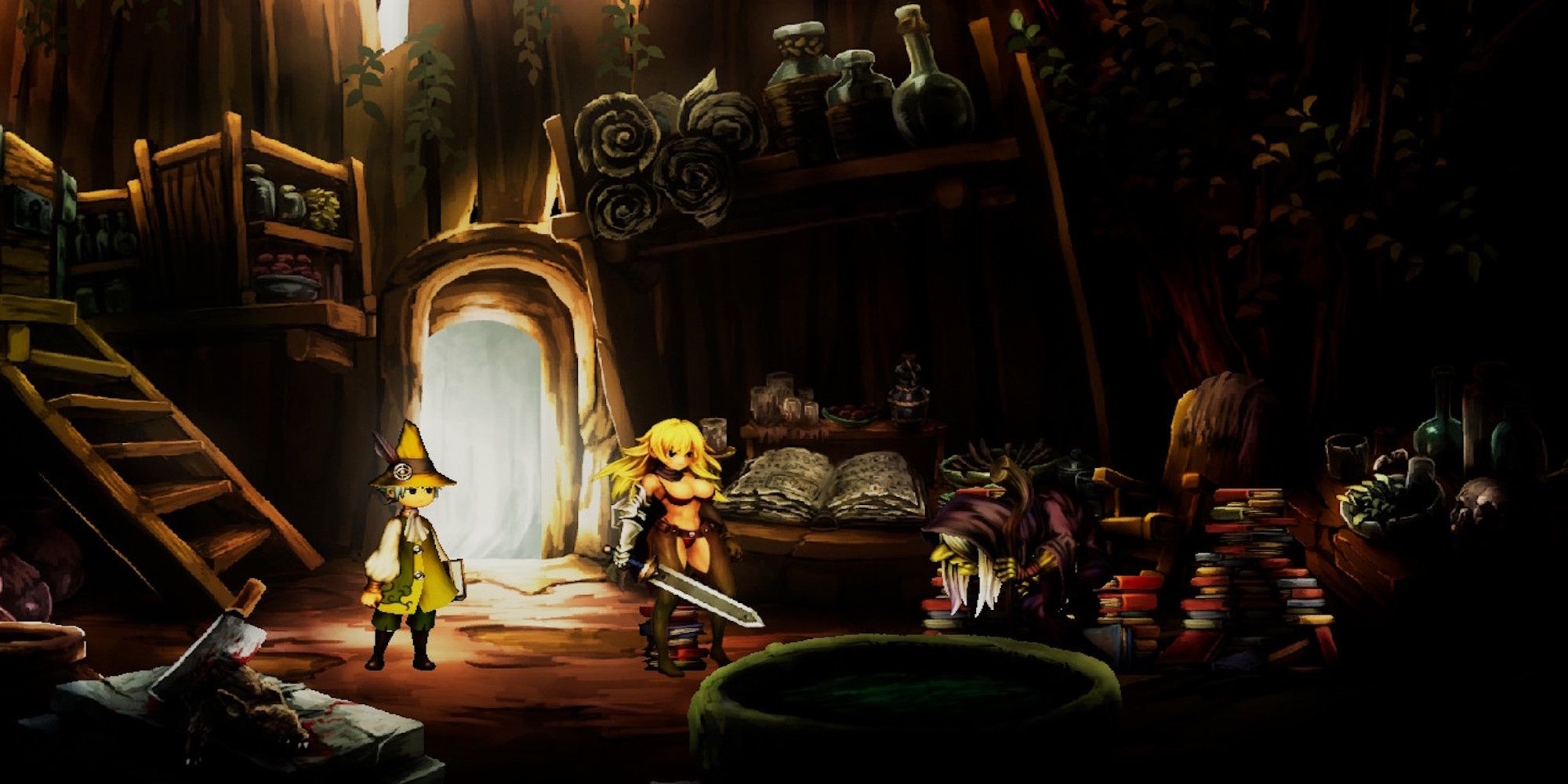 A cutscene featuring characters in Sword of the Vagrant 