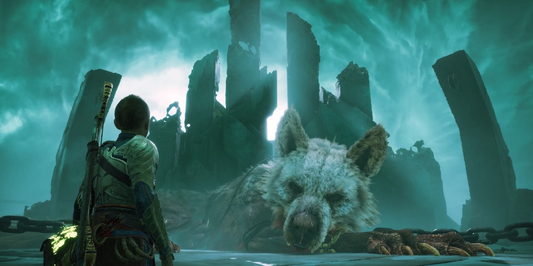 Atreus meets Garm in God of War Ragnarok