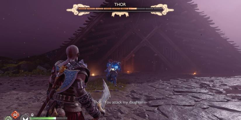 Kratos faces Thor in God of War Ragnarok