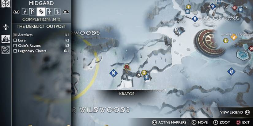 The map of Midgard in God of War Ragnarok