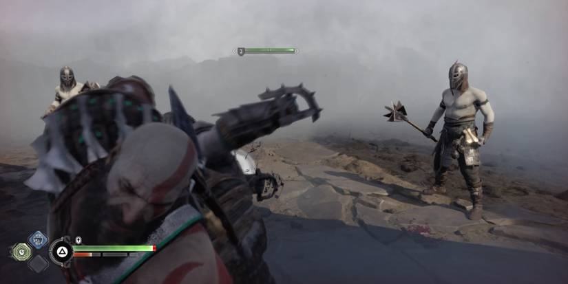 Kratos attacks the Einherjar in God of War Ragnarok