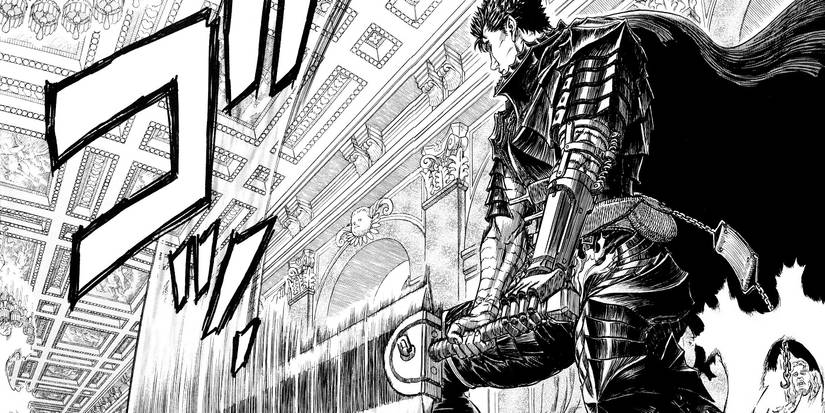 Guts swinging his sword