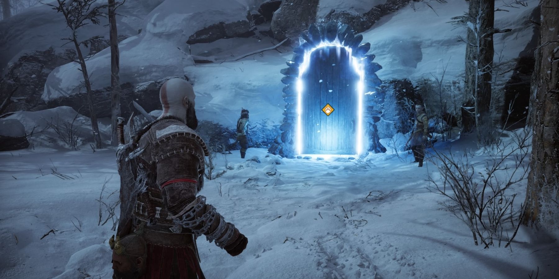 Kratos prepares to enter a portal in God of War: Ragnarok