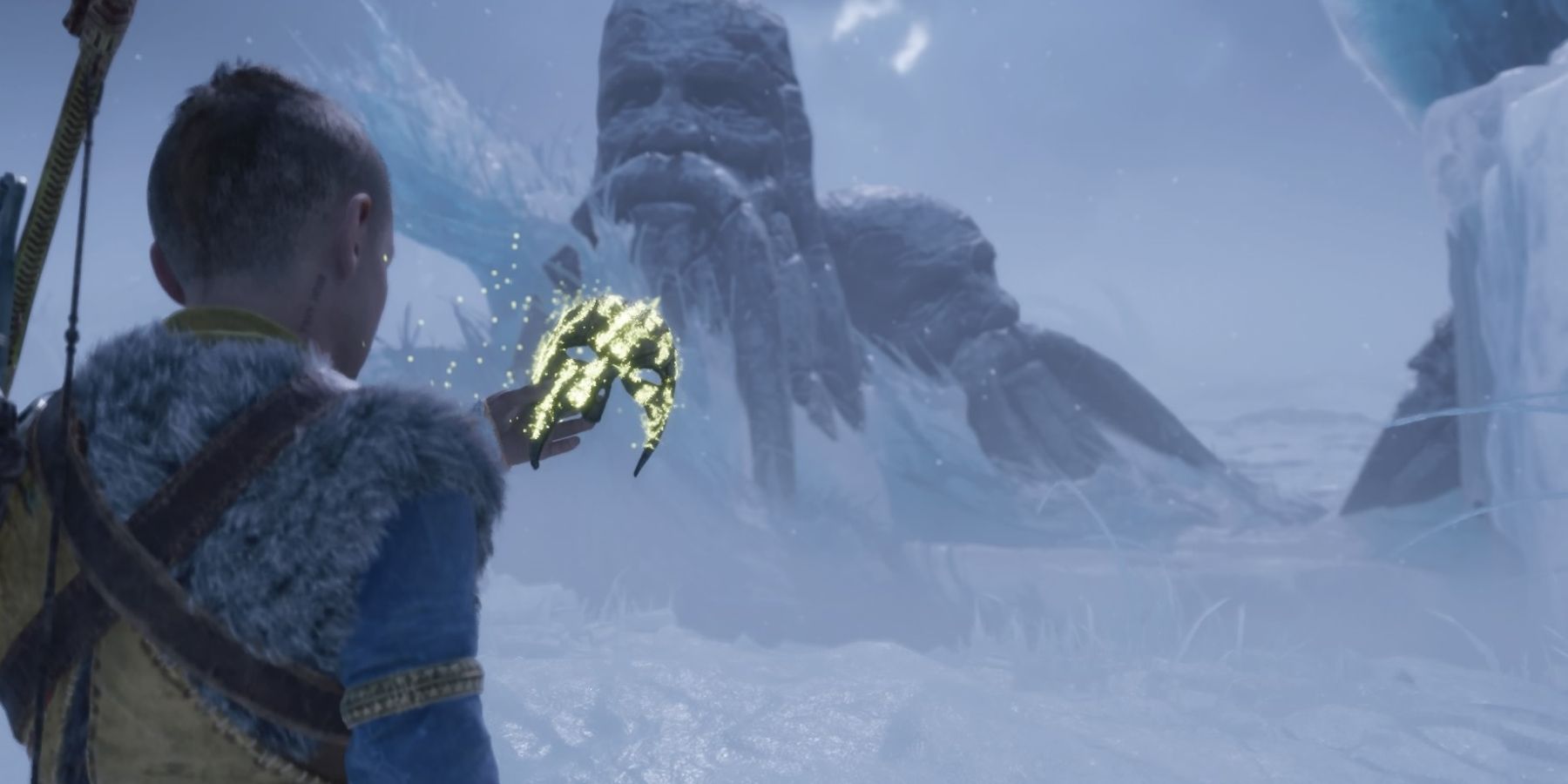 Atreus uses the Mask in God of War Ragnarok