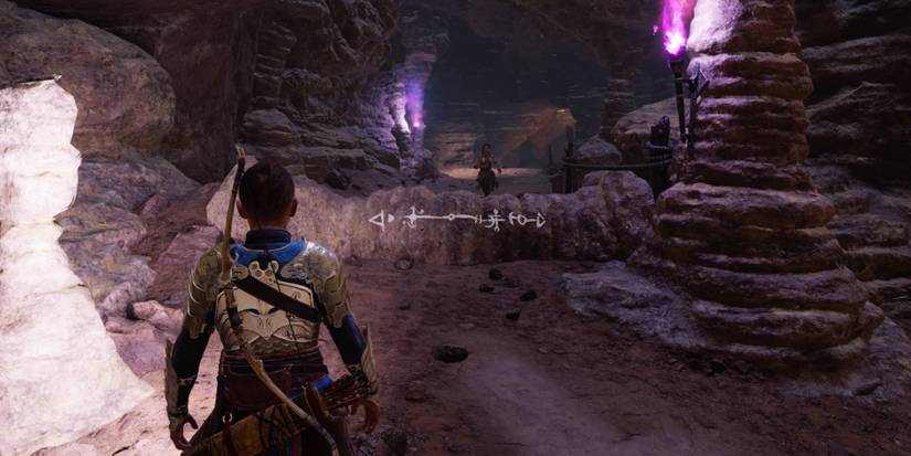 Atreus faces toward the second Wretch Nest in God of War Ragnarok