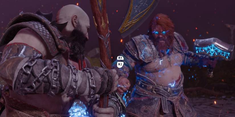 Kratos fights Thor in God of War Ragnarok