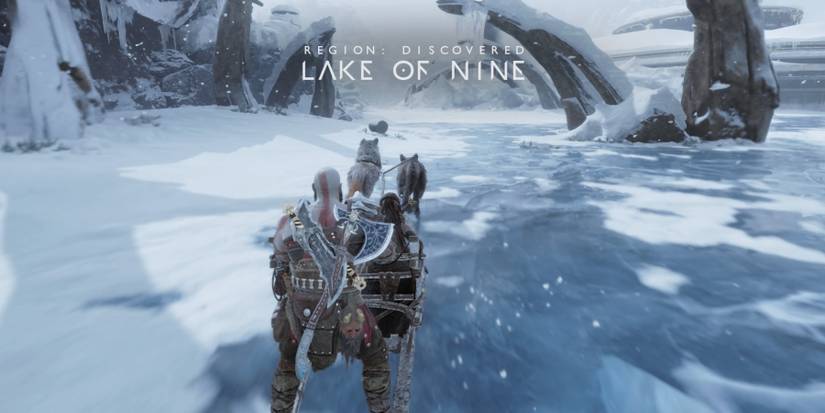 Kratos and Freya travel with wolves in God of War Ragnarok