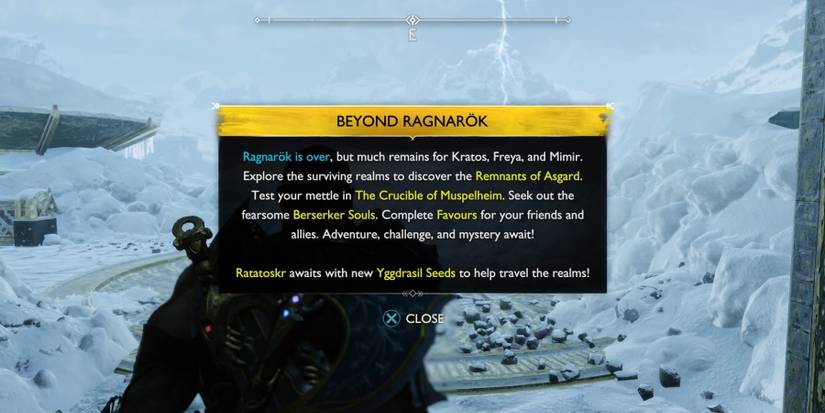 God of War Ragnarok post-game prompt