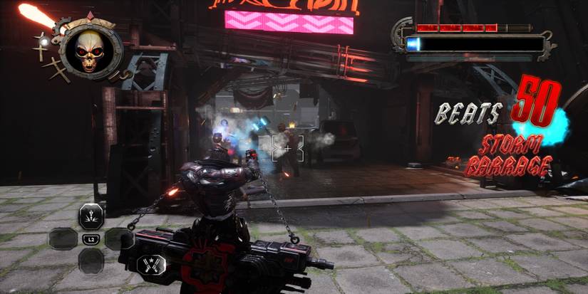 Fighting enemies in Gungrave GORE