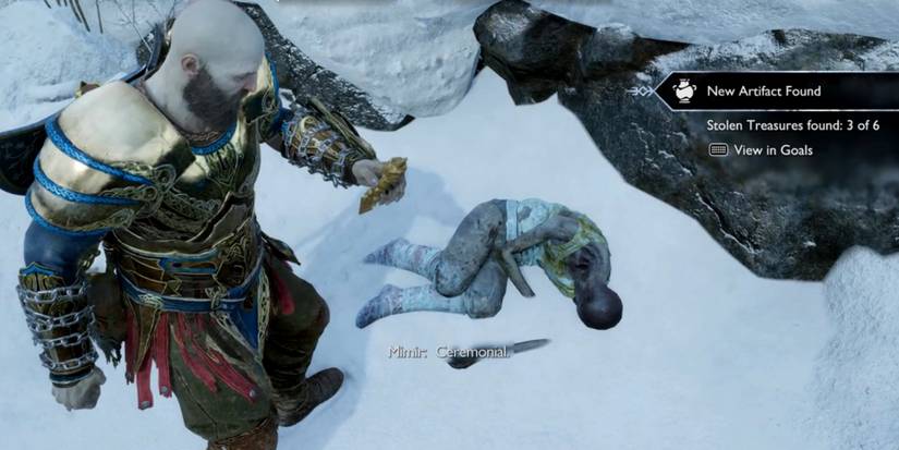 2-kratos in lake of the nine artifact location in god of war ragnarok