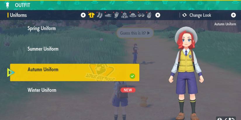 The outfit screen in Pokemon Scarlet & Violet