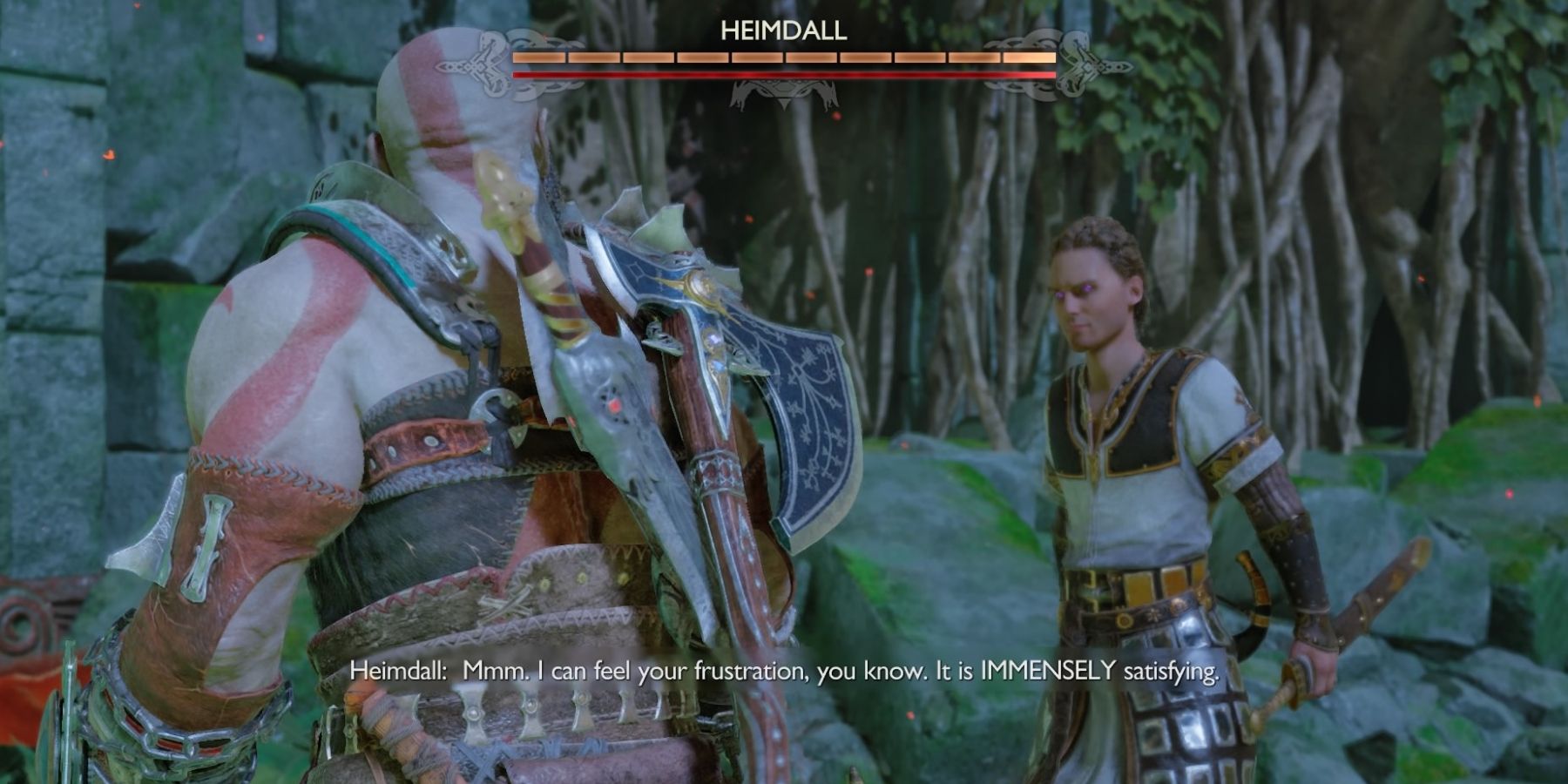 Kratos fights Heimdall in God of War Ragnarok
